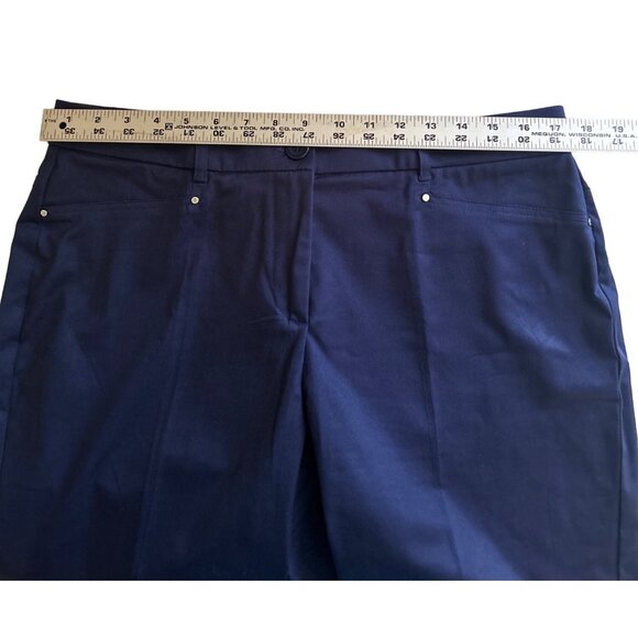 Coral Bay Navy Blue Stretchy Bermuda Shorts, Size 12 - Picture 4 of 6